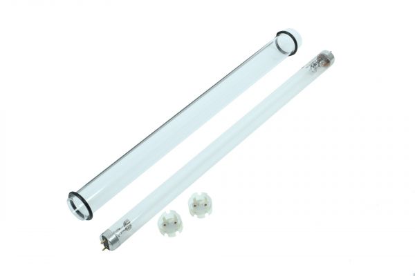 UVC Ersatzlampe 15 Watt + Quarzglas Oase Bitron 15 + 2x Lampenfassung